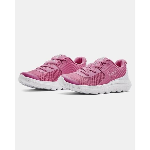 Under Armour Pink and White Kids Shoes - Picture 5 of 7